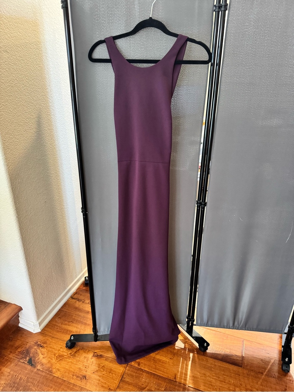 BHLDN Plum Sleeveless Maxi Crepe Gown